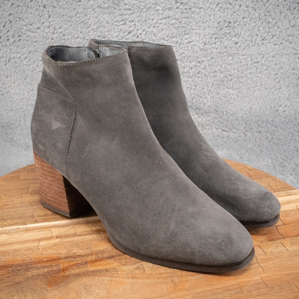 Aqua College‎ Womens 8 M Dark Grey Suede Zip Up Ankle Booties